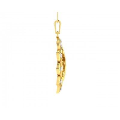 Auspicious Shri Sai Pendant in Gold studded with diamonds